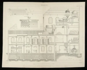 Brewing: Brewery at Work Antique Book Engraving 10x12" Blackie & Son 1892 - Picture 1 of 4