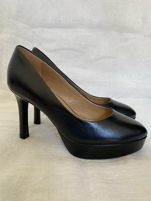 Zapatos de salón Naturalizer Camilla para mujer EE. UU. 8W ancho cuero negro plataforma tacón de aguja Foto 1 de 4