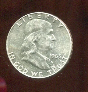 1963-D FRANKLIN HALF DOLLAR CH BU (V936) - Picture 1 of 2