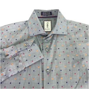 Camisa de sastrería Robert Graham elástica de aguja única para hombre M 15,5 delgada tejida azul - Imagen 1 de 17