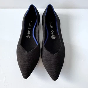 Rothy’s Black  Pointed Toe Ballet Flats Size 10 - Picture 1 of 11