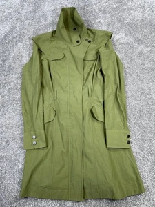 Vintage y2k Armani Exchange Trench Coat Womens Small Sample Green Wrap * - Picture 1 of 9