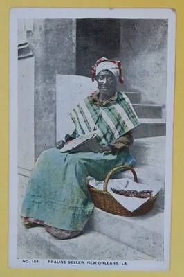 Postal de "Vendedor de Praliné" en Nueva Orleans, LA, ¡RARA! Foto 1 de 2