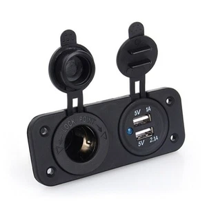 Dual USB 12Volt Socket Charger Phone Power Adaptor for Motorhome Camper w/ Screw - Picture 1 of 11