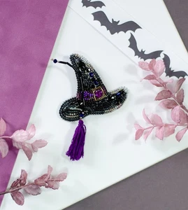 DIY Jewelry making kit "Witchcraft business", Seed beaded brooch, Bead - Picture 1 of 7