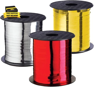 Cinta rizadora Navidad vacaciones regalo cintas Navidad conjunto 3 rollos rojo verde plata  Foto 1 de 4