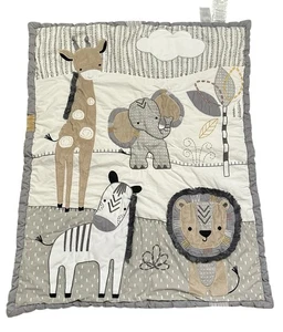 Lambs & Ivy Jungle Safari Theme Elephant Lion Quilt Comforter Baby Crib Blanket - Picture 1 of 6