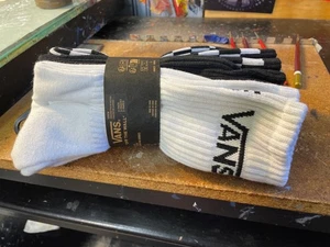 Vans Crew-Socken 3er-Pack Schachbrettmuster schwarz weiß Größe Herren 9,5 - 13 NEU - Bild 1 von 4