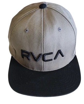 RVCA 100% Cotton Twill Gray/Black Mens Snapback Hat /Cap - Image 1 of 4