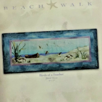 McKenna Ryan Beach Walk/Landscape Birds Feathers 40" x 17" Appliqué Quilt Uncut - Image 1 of 4