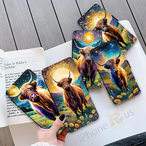 Highland Cow Phone Case Wallet Leather Flip Cover For Apple iPhone Samsung 755 - Picture 1 of 15