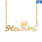 HOT "Her King/His Queen" Titanium steel  Necklace Valentine Birthday Couple