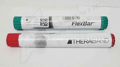 Juego de 2 barras de terapia resistiva Theraband Flexbar verde, 15 lb y rojo, 10 lb Foto 1 de 2