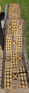 Tissu Kuba africaine ancienne / 340x56 cm/ Congo/Raphia tressé natural - Picture 1 of 9