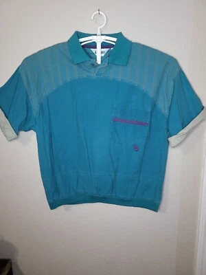 Camisa Pullover Vintage Gitano SportsWear Hombres XL Verde Azul Años 90 Manga Corta XL28 Foto 1 de 4