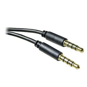 3,5 mm macho a 3,5 4 polos / 3 anillos AV cable audiovisual plomo mini conector - NEGRO - Imagen 1 de 1