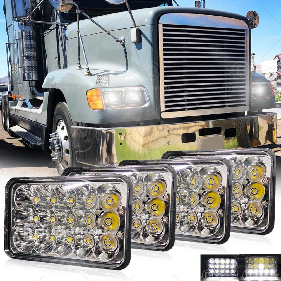 4x For Freightliner FLC/D Classic XL DOT Approved 4x6''LED Headlights HI-LO Beam - Image 1 of 4