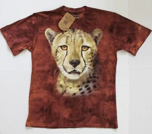 NWT Tones of Africa Cheetah T-Shirt Hand Dyed Brown Tween Small 36" Chest - Picture 1 of 8
