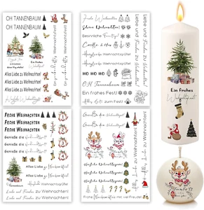 4 Stück Kerzentattoos Neujahr, Kerzentattoos Weihnachten, Kerzen Tattoo Happy Ne - Bild 1 von 7