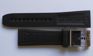 A20S.1 ORIGINAL OEM 24mm BREITLING DIVER PRO III BLACK RUBBER WATCH BAND 24-20