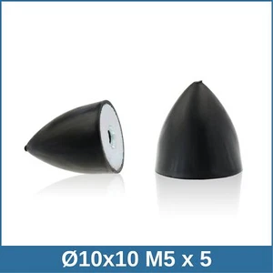 Typ PE Ø10x10 M5x5 NK 55° Shore Parabelpuffer Gummi-Metall-Puffer - Picture 1 of 2