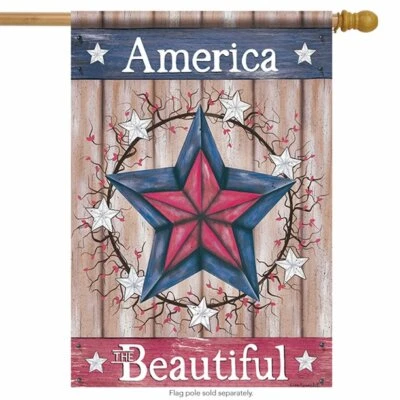 House Flag America The Beautiful 28x40 Julho 4th Star Flag Trend By Carson Novo - Imagem 1 de 4