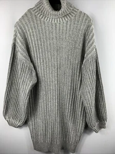 Urban Outfitters Size S Oversized Turtleneck Slouchy Chunky Cable Knit Sweater - Picture 1 of 6
