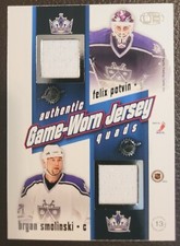 2002-03 Heads Up Authentic Game-Worn Jersey Quads KINGS POTVIN/SIMOLINSKI PALFFY