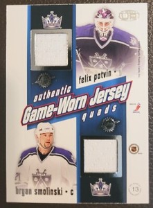 2002-03 Heads Up Authentic Game-Worn Jersey Quads KINGS POTVIN/SIMOLINSKI PALFFY