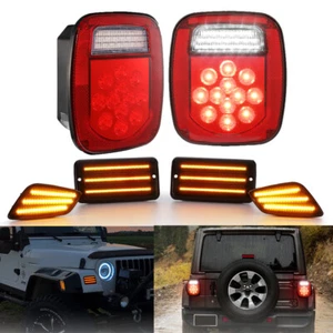 4x Led Tail Lights Side Marker Turn Signal Light For Jeep Wrangler TJ 1997-2006 - Picture 1 of 12
