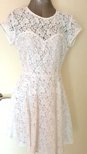 LADAKH White Lace FIT AND FLARE DRESS Lined ~Size 10 ~BNWT Retail Price $50 - Picture 1 of 4