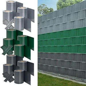4x PVC Sichtschutz Streifen Doppelstabmatten Zaun Folie Rolle Zaunblende Juskys® - Bild 1 von 8