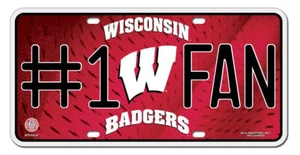 Wisconsin Badgers License Plate - #1 Fan - Picture 1 of 1