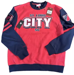 ST. LOUIS CITY SC MITCHELL & NESS MLS CREWNECK SWEATSHIRT MENS L NWT - Picture 1 of 7