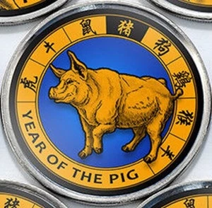 Jammu & Kashmir 1 rupee 2017 Pig - Horoscope Zodiac unusual coin - Picture 1 of 2