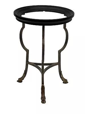 Vintage Mid-Century Modern Drexel Brass Hoof Drink 3-Legged Table - Image 1 of 4