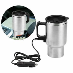 Car Electric Travel Mug Stainless Steel 12V Heating Cup Coffee Milk Water Kettle