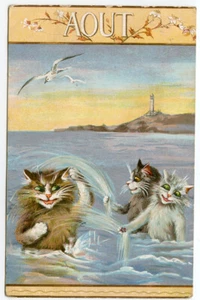 Boulanger Cat Months of the Year "AOUT" - Picture 1 of 2