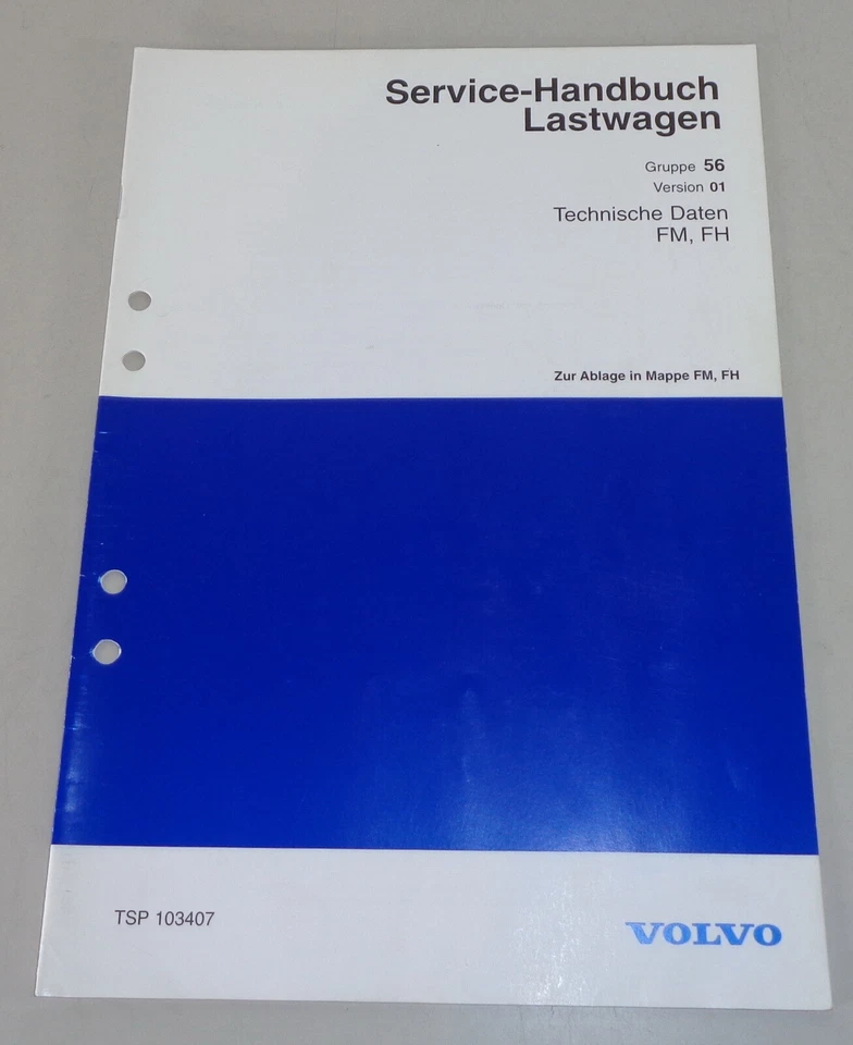 Manual De Taller Volvo Camión FM / FH Datos Técnicos De 1998 - Imagen 1 de 1