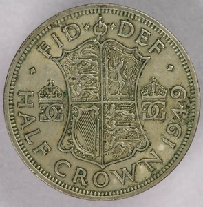 1949 Great Britain Half Crown King George VI-XF+ - Picture 1 of 2