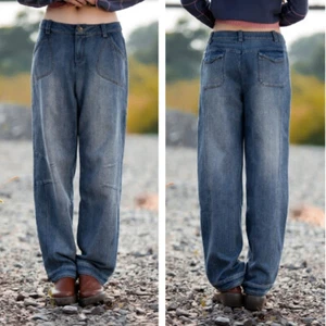 Lady Jeans Denim Pants Trouser Loose Fit High Waist Breathable Soft Casual Baggy - Picture 1 of 12