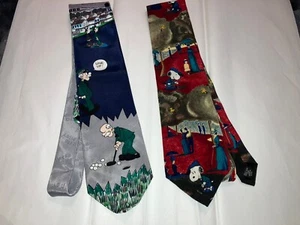Vintage Beetle Bailey And Snoopy 1990’s Golf Neckties Ties - Picture 1 of 2