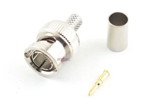 BNC Male Coax Connector Crimp True 75 Ohm RG-59 2-Pcs - USA Ham Radio Seller - Picture 1 of 1