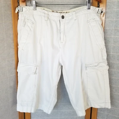 Pantalones Cortos Carga Vintage Marca Z Desvanecidos Desvanecidos Calce Relajado Piedra Caqui Talla 38 Foto 1 de 4