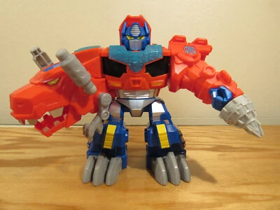 Transformers Playskool Rescue Bots Optimus Primal Roar Rescue Dino 9'' Damamged - Image 1 of 4