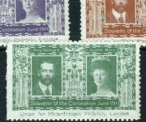 Estampillas de Cenicienta GB KGV{5} 1911 CORONACIÓN realeza VIENA impresión como nueva MM SS610 - Imagen 1 de 6
