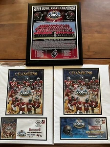 2003 SUPER BOWL CHAMPIONS XXXVII TAMPA BAY BUCCANEERS USPS STAMPS & PLAQUE - Picture 1 of 4