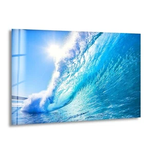 Arte de pared de vidrio Ocean Blue Waves - Imagen 1 de 7
