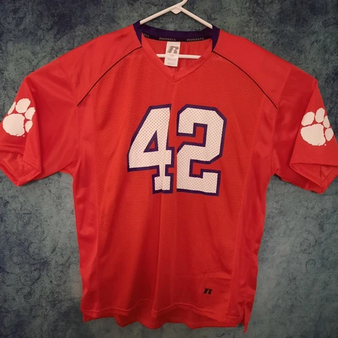 NCAA Clemson Tigers Russell 42 Team Replica Orange Jersey Men's Size Large Cover