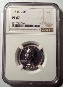 1958 Washington Quarter, NGC PF 67 - Bild 1 von 2